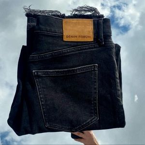 denim forum arlo high rise straight